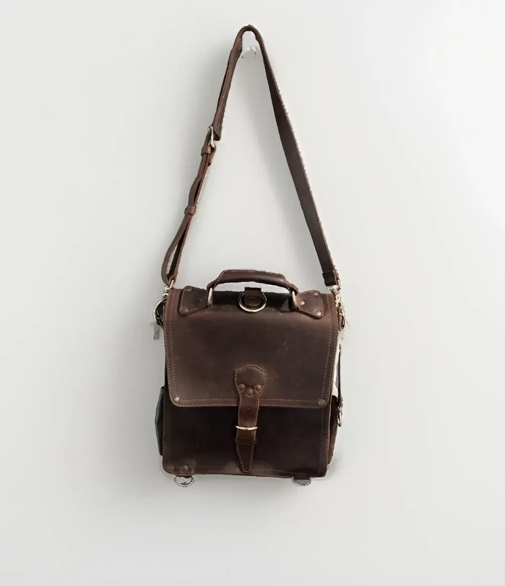Saddleback Leather Company Coffee Brown Messenger Bag Converitble Backpack